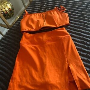 Orange Skirt Set